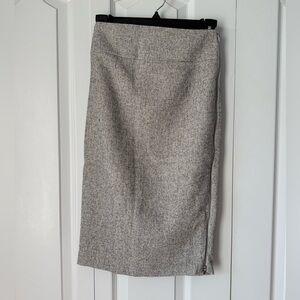 Classic Gray Tweed-like Pencil Skirt